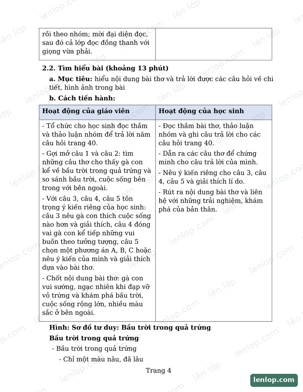 Trang 4, trả lời câu hỏi. Bản xem trước có dấu bản quyền lenlop.