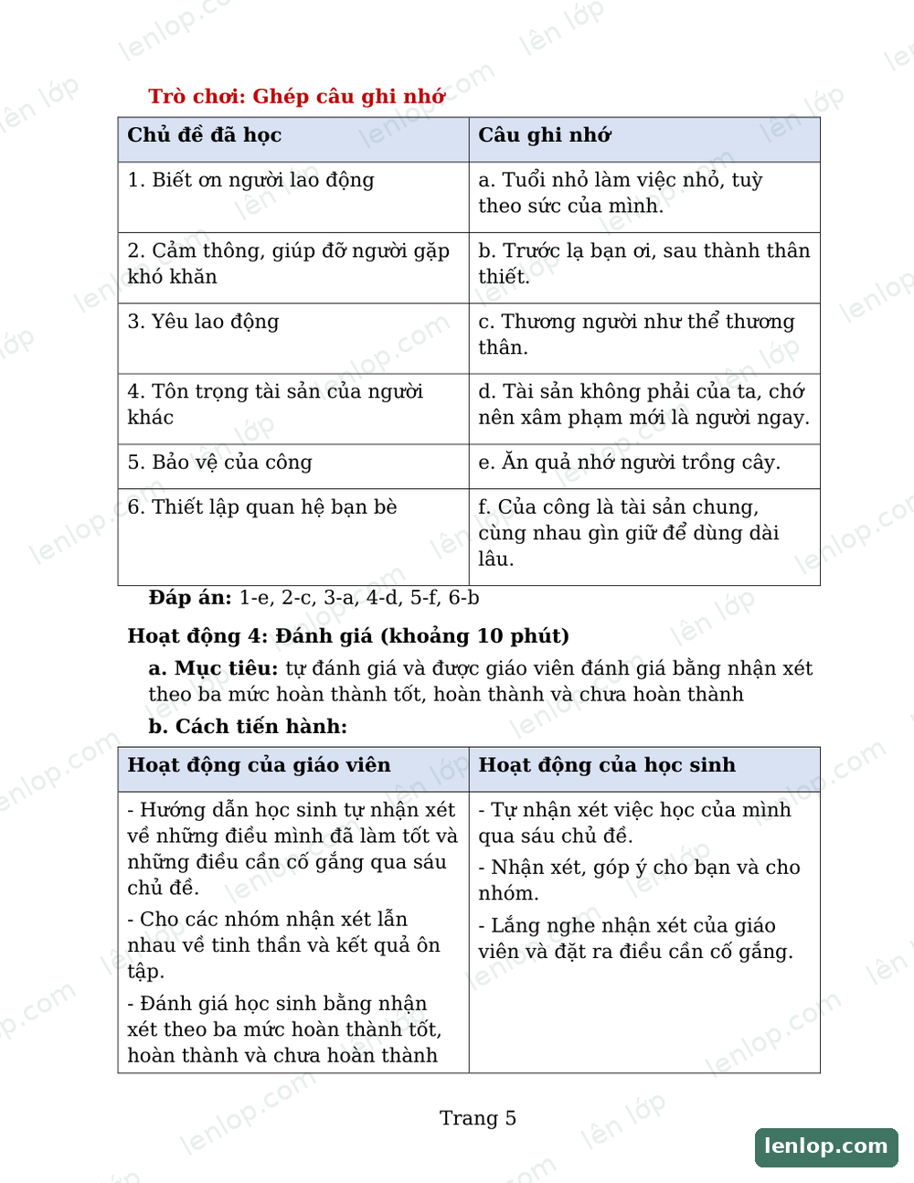 Ôn tập và đánh giá cuối học kì i, Giáo án, trang xem trước. Bản có dấu bản quyền lenlop.
