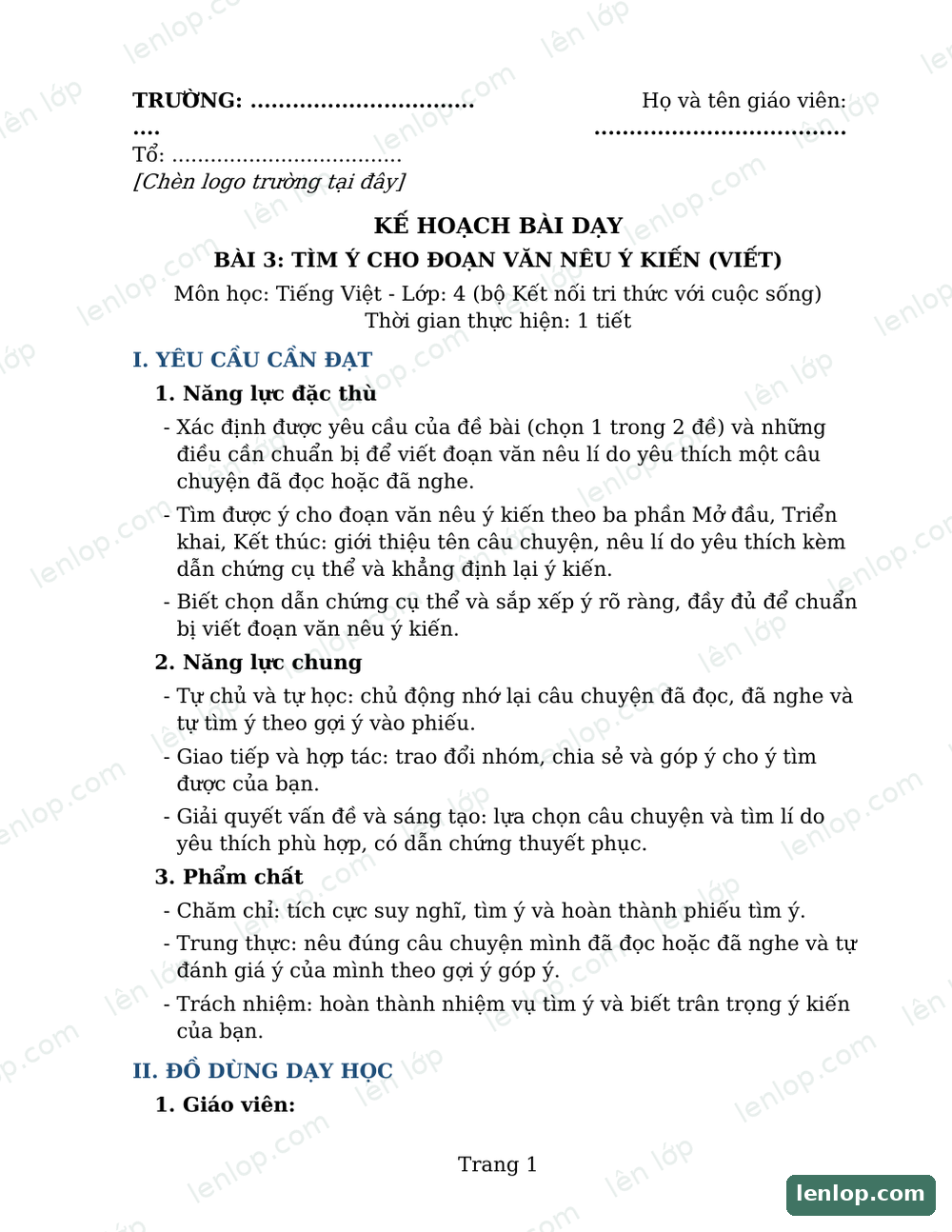 Xem trước Bài 3: Tìm ý cho đoạn văn nêu ý kiến