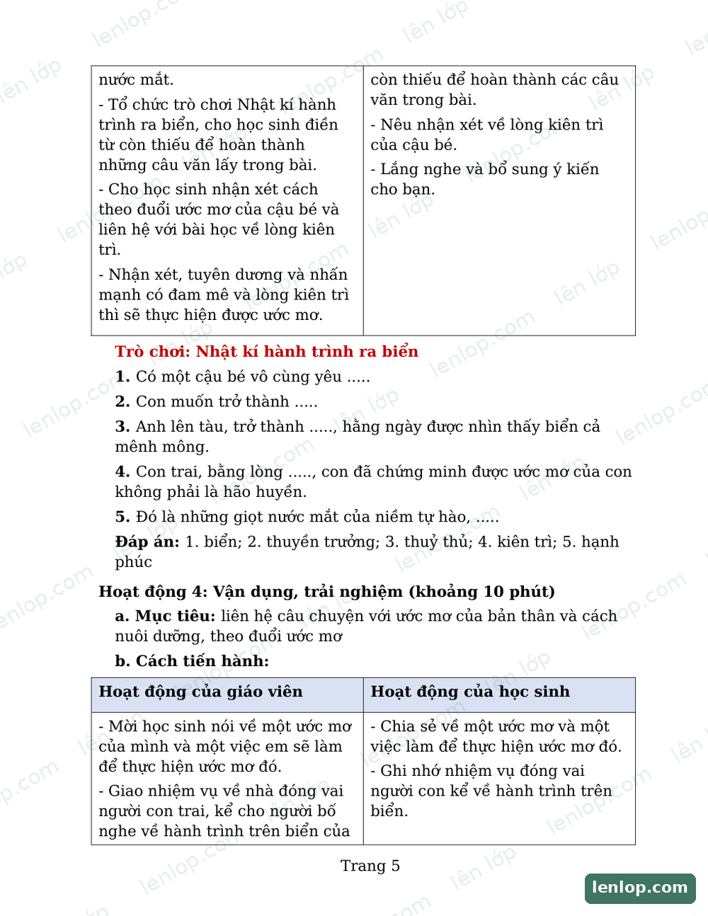 Bài 25: Bay cùng ước mơ, Giáo án tích hợp AI, trang xem trước. Bản có dấu bản quyền lenlop.