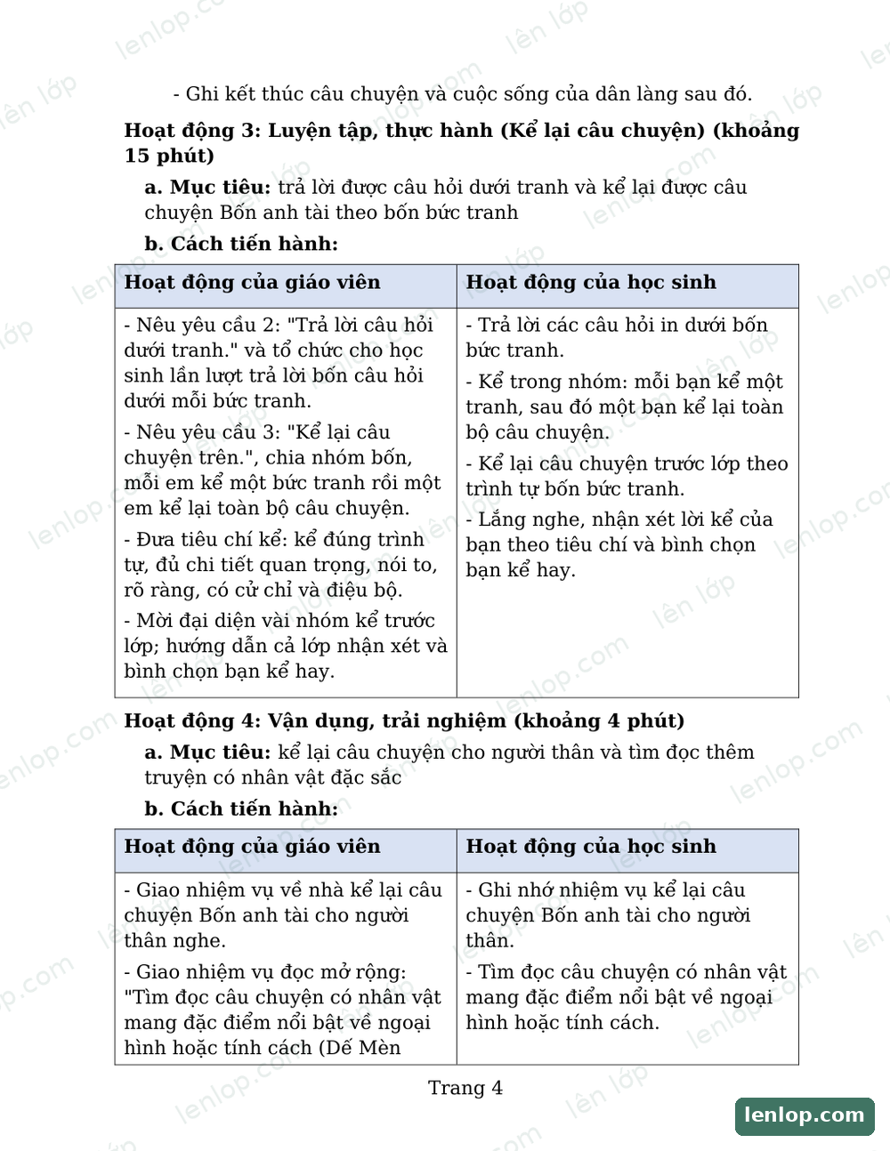 Bài 6: Nghệ sĩ trống, Giáo án tích hợp AI, trang xem trước. Bản có dấu bản quyền lenlop.