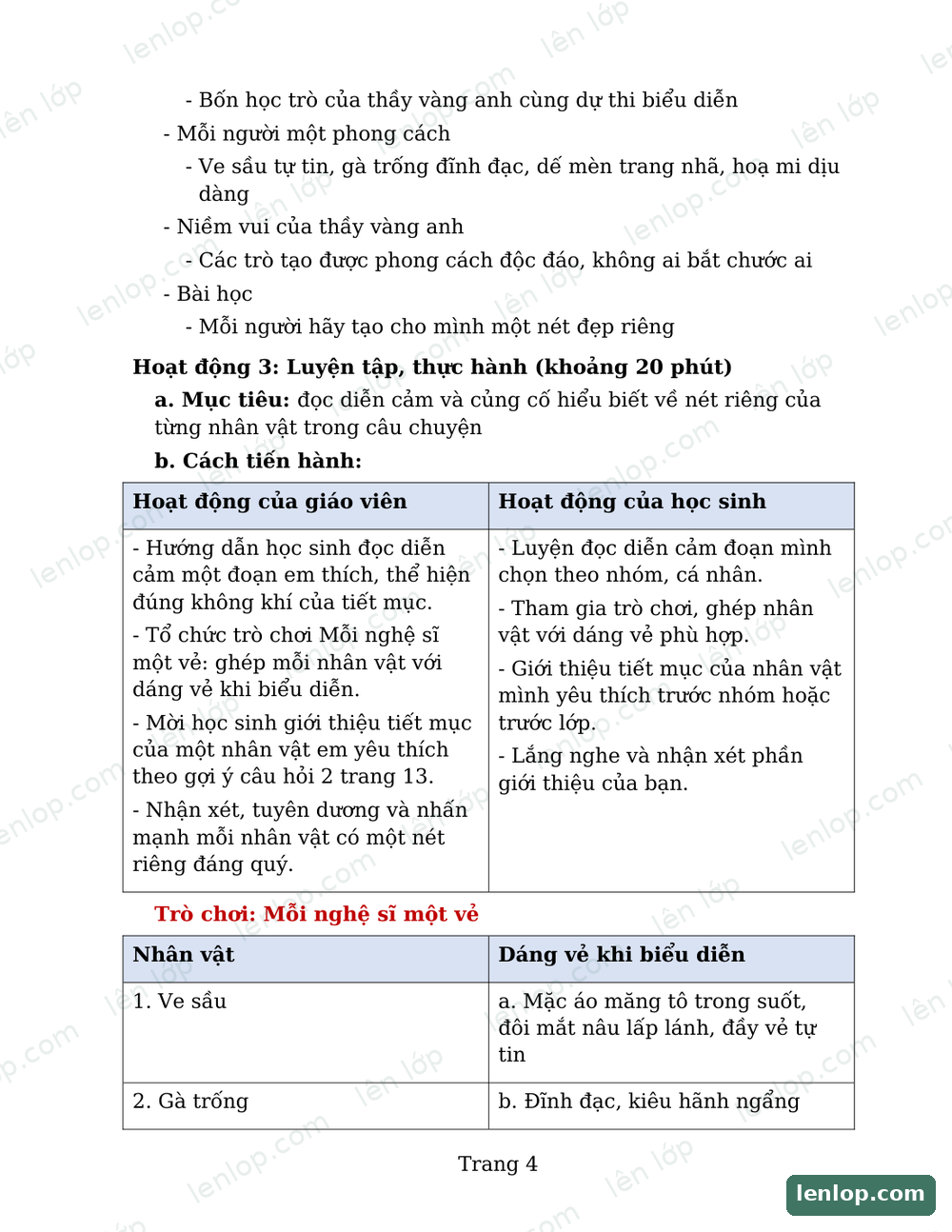 Bài 2: Thi nhạc, Giáo án, trang xem trước. Bản có dấu bản quyền lenlop.