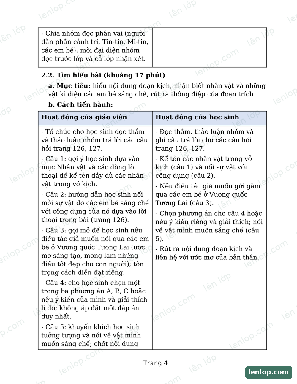 Bài 28: Bốn mùa mơ ước, Giáo án tích hợp AI, trang xem trước. Bản có dấu bản quyền lenlop.