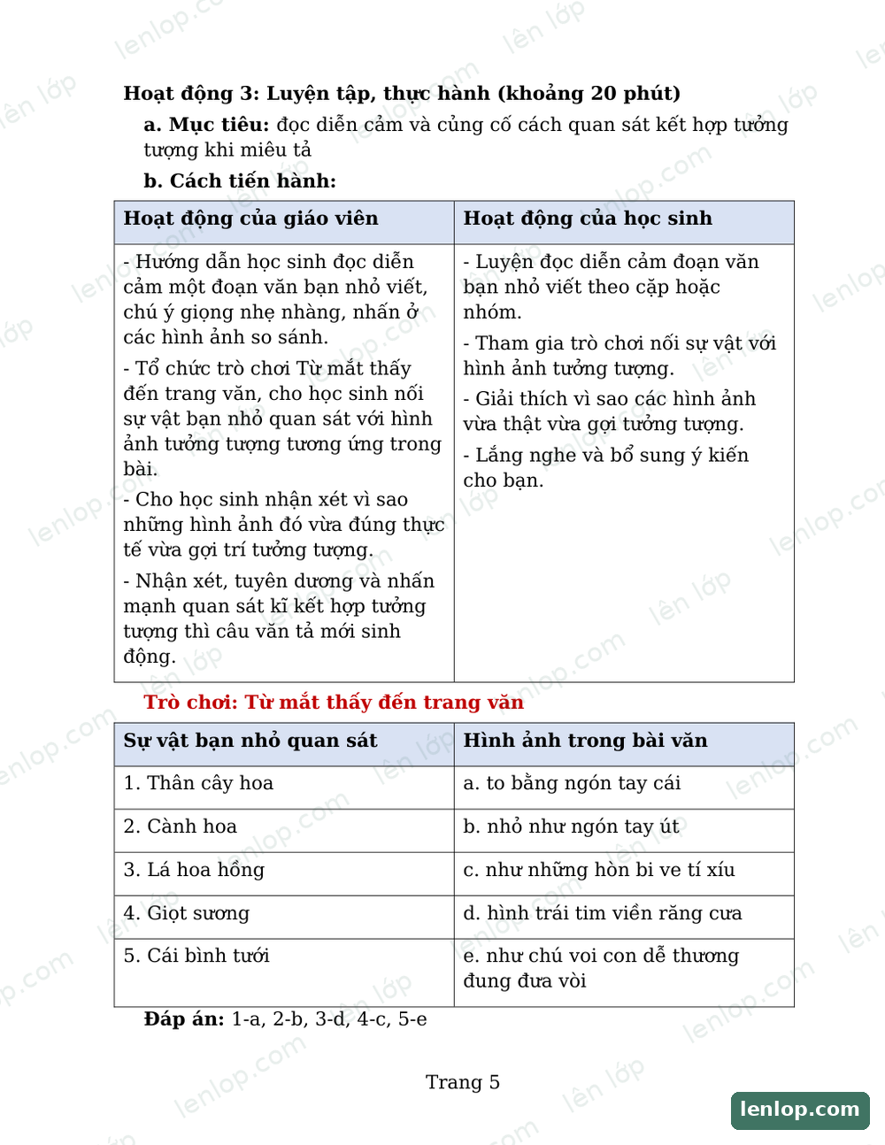 Bài 11: Tập làm văn, Giáo án, trang xem trước. Bản có dấu bản quyền lenlop.