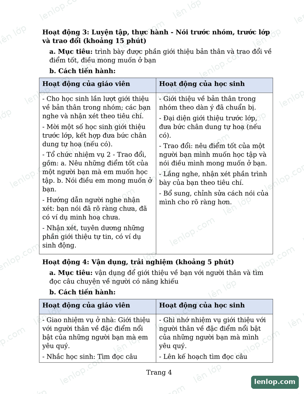 Bài 2: Tôi và bạn, Giáo án, trang xem trước. Bản có dấu bản quyền lenlop.