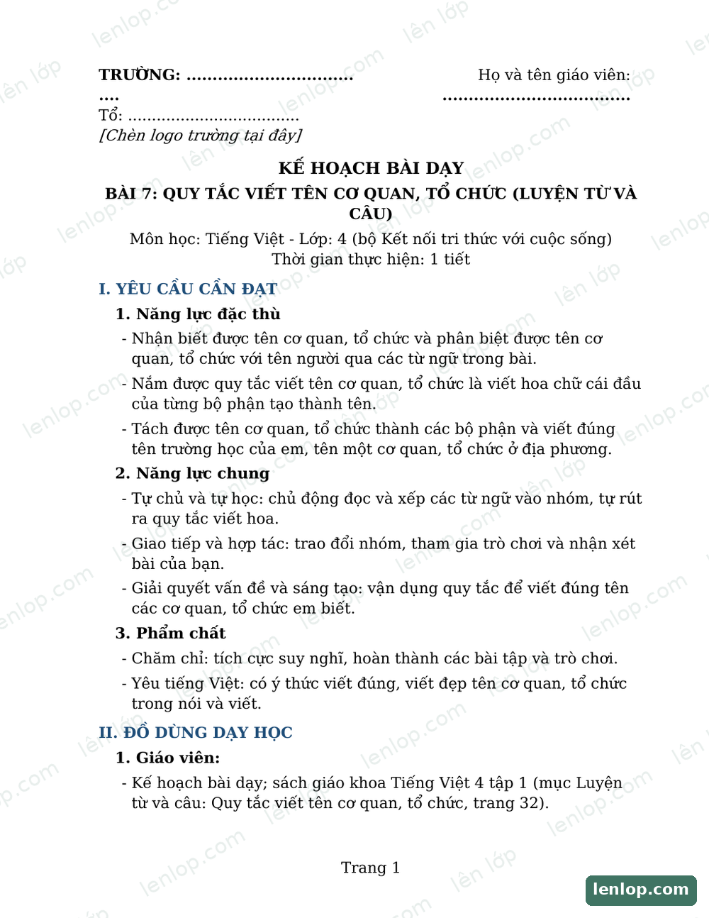 Xem trước Bài 7: Quy tắc viết tên cơ quan, tổ chức