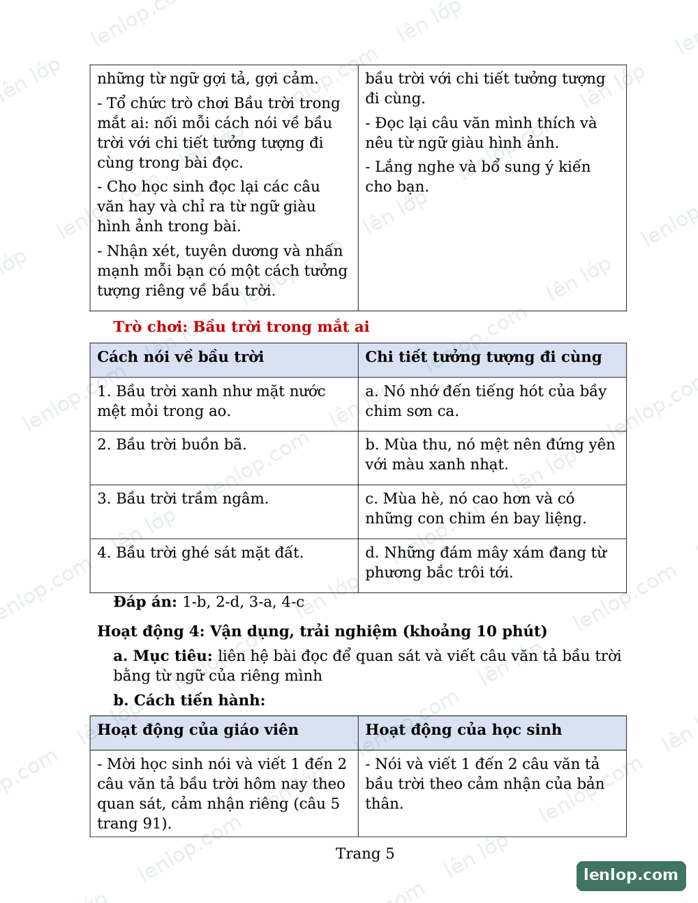 Bài 19: Thanh âm của núi, Giáo án tích hợp AI, trang xem trước. Bản có dấu bản quyền lenlop.