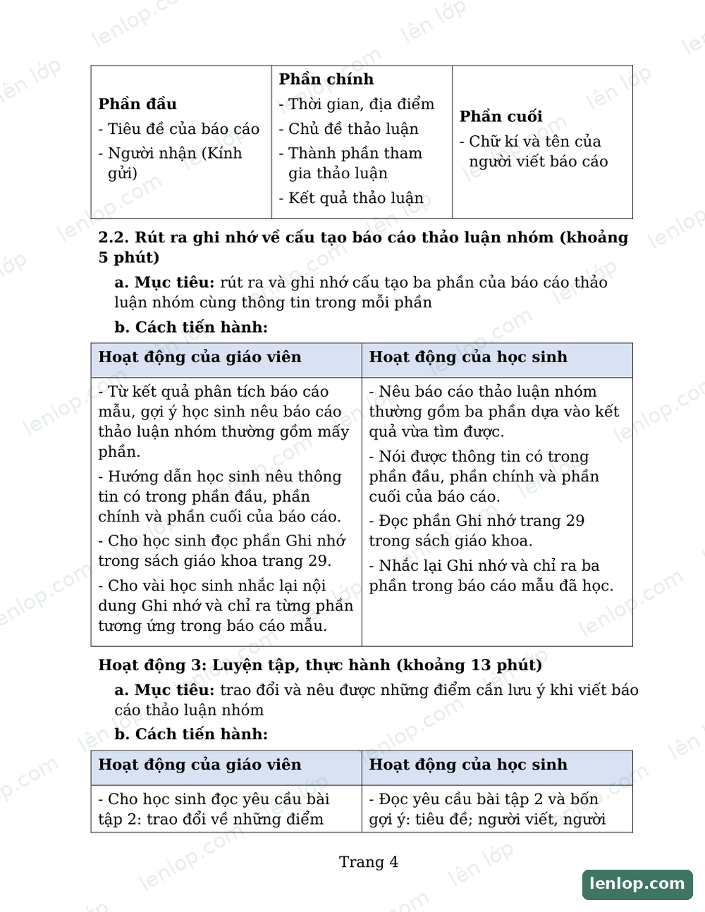 Bài 6: Kể chuyện bốn anh tài, Giáo án tích hợp AI, trang xem trước. Bản có dấu bản quyền lenlop.