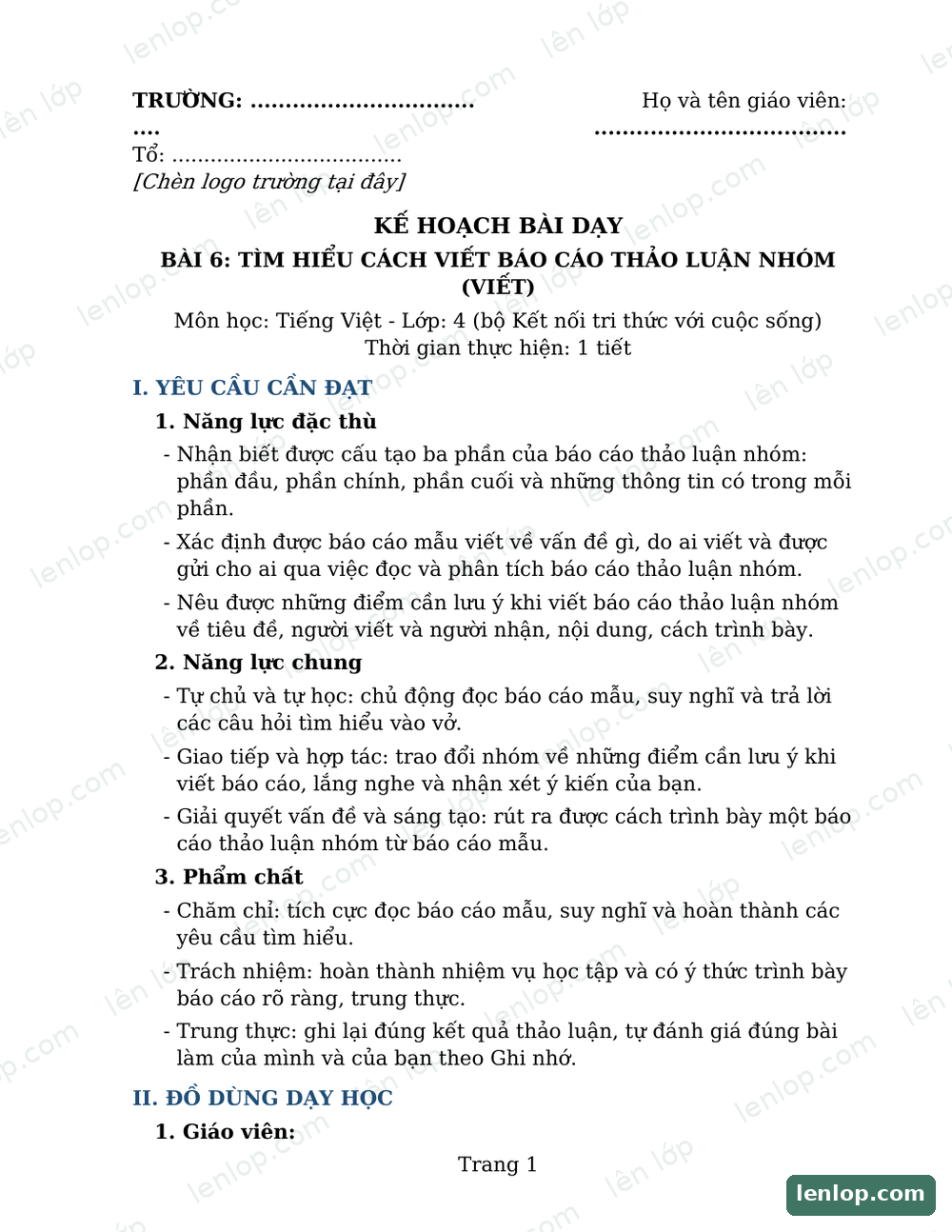 Xem trước Bài 6: Tìm hiểu cách viết báo cáo thảo luận nhóm